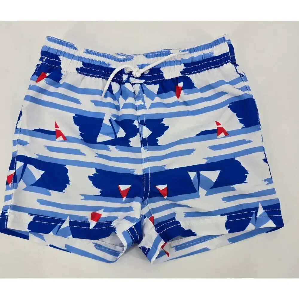 Janie and Jack Boys Swim Trunks‎  Nautical Sailboat Print Coastal Preppy